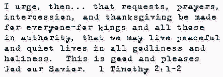 I Timothy 2:1-2